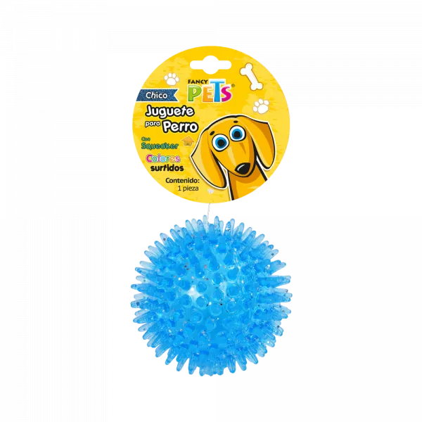 JUGUETE PELOTA GLITTER C/SQUEAKER CH COLORES SURTIDOS