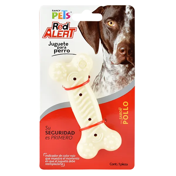 JUGUETE HUESO SABOR POLLO RED ALERT