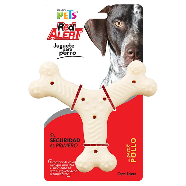JUGUETE HUESO TRIPLE SABOR POLLO RED ALERT